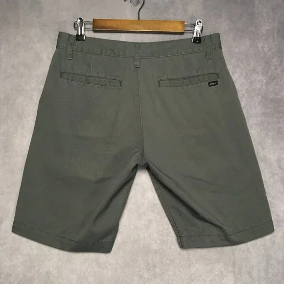 RVCA Mens The‎ Weekend Chino Shorts size 30 Gray Flat Front Poly Cotton - Picture 2 of 12